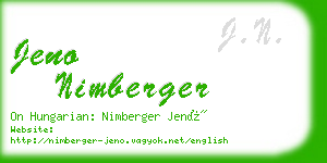 jeno nimberger business card